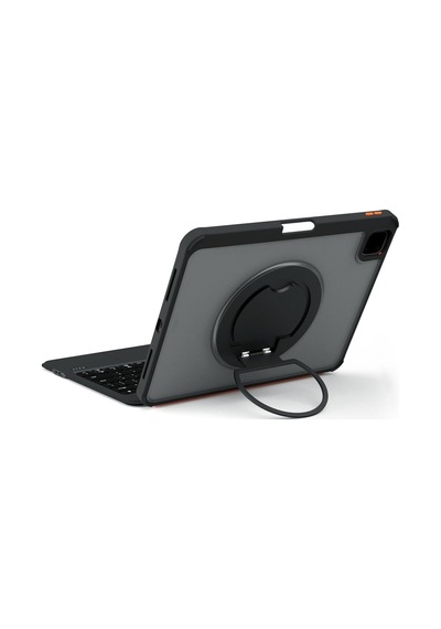 Apple iPad Uyumlu  Air 11 M2/m3 Uyumlu 360 Döner Manyetik Türkçe Q Klavyeli Kılıf Rgb Işıklı Trackpad Li 360dönen