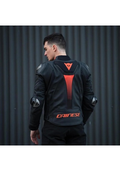 Dainese Daınese Super Speed 4 Black Mat Fluo Red Ceket Renkli