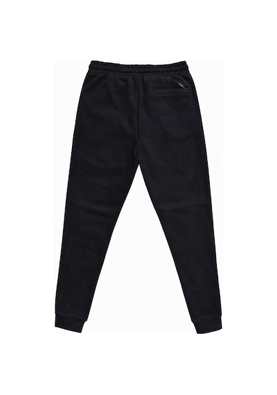 Plus Scorpion Erkek Slim Fit Eşofman Altı Pamuklu Kumaş, Fermuarlı Cepli, Rib Paça Siyah