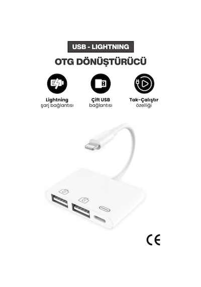 Lightning Otg Dönüştürücü İphone Uyumlu Çift Usb Bağlantı Şarj Ve Data Aktarım Kablosu Çok Yönlü Çevre Birimi Desteği: Usb Bellekler, Klavyeler, Mouselar, Kart Okuyucular, Mıdı Klavyeler Ve Dijital Kameralar İle Geniş Uyumluluk. Lightning Otg Dönüştürücü İphone Uyumlu Çift Usb Bağlantı Şarj Ve Data Aktarım Kablosu Çok Yönlü Çevre Birimi Desteği: Usb Bellekler, Klavyeler, Mouselar, Kart Okuyucular, Mıdı Klavyeler Ve Dijital Kameralar İle Geniş Uyumluluk.