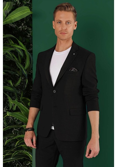 Efor C 640 Slim Fit Siyah Spor Ceket Siyah