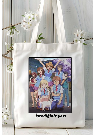 Art Hediye Sakurasou No Pet Na Kanojo Baskılı Bez Omuz Çantası Kişiye Özel Model 2 Çok Renkli
