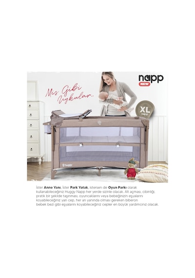 Huggy Napp 6in1 Anne Yanı Park Yatak Oyun Parkı + Yatak 70x120