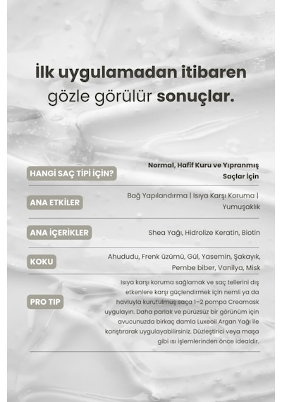 Creamask Durulanmayan Bakım Kremi 150 Ml Bağ Onarımı & Isı Koruması