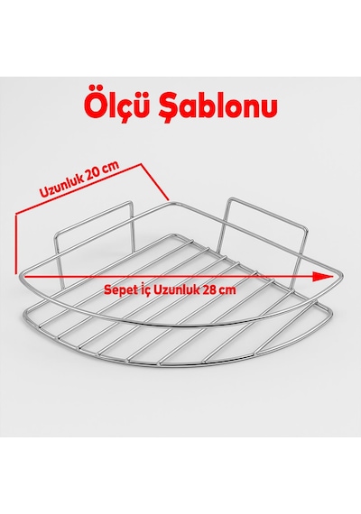 Tr Köşe Rafı 304 Paslanmaz Çelik Şampuanlık 23x23 Cm Kbk100 Diğer