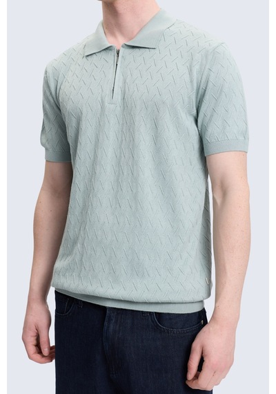 Hatemoğlu Yeşil Regular Fit Polo Yaka Pamuklu Tişört