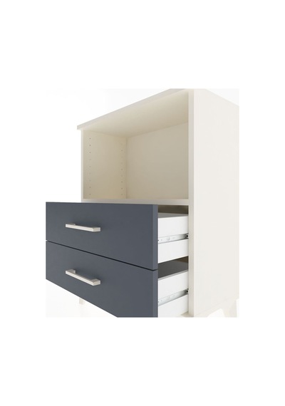 Arges Komodin Tek Raflı 2 Çekmeceli 60x30x80 Aytaşı-antrasit Aytası