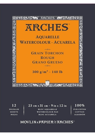 Arches Sulu Boya Blok Defter Rough 300G 12 Yaprak 23X31