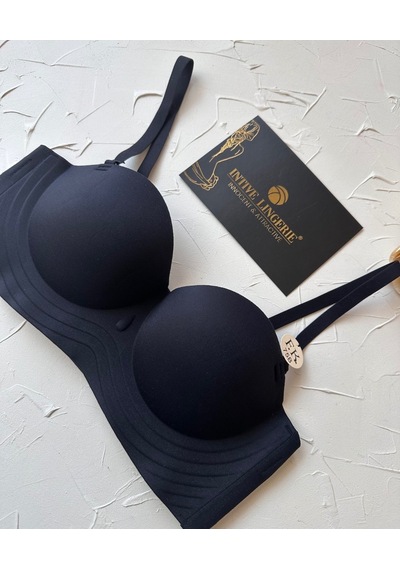 Lady Baby Straplez Kesim Destekli Dikişsiz Balensiz Toparlayıcılı Siyah