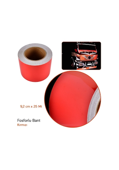 Carub Fosforlu Bant 9,2 Cm X 25 Mt Kırmızı Br2405402