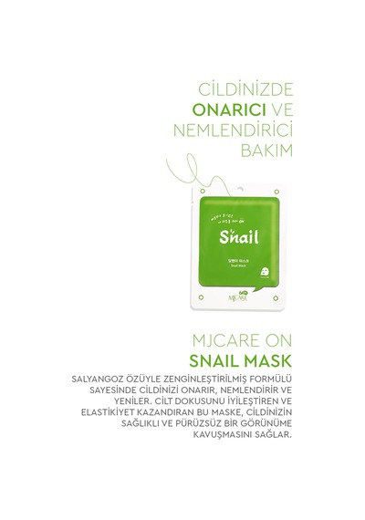 Mjcare On Snail Mask - Salyangoz Özlü Yüz Maskesi 20'li