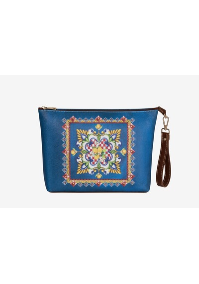 Mavi Suni Deri Clutch&portföy Çanta 30x21 Cm