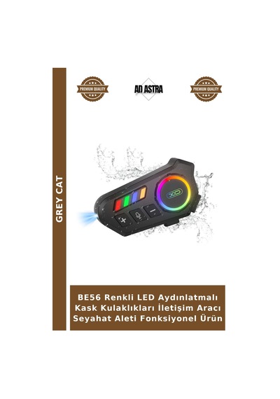 Be56 Renkli Led Aydınlatmalı Kask Kulaklıkları İletişim Aracı Seyahat Aleti Fonksiyonel Ürün