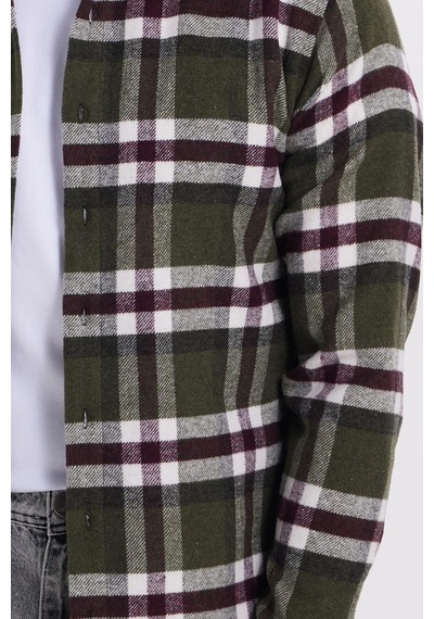 Tudors Erkek Slim Fit Dar Kesim Kareli Kışlık Oduncu Gömlek-42151 Çok Renkli