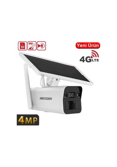 Hikvision Ds-2xs2t41g1-ıd/4g 4mp 4g Dış Mekan Güneş Enerjili Bullet Güvenlik Kamerası - Çift Yönlü