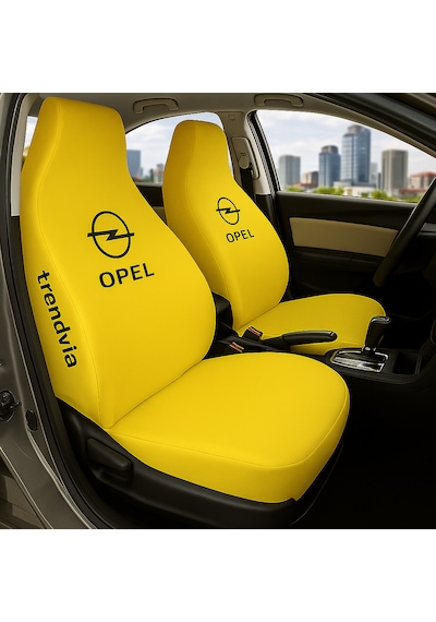Opel Uyumlu Ön Arka Penye Oto Koltuk Kılıfı Takımı - Servis Tipi Koruyucu Kılıf Sarı