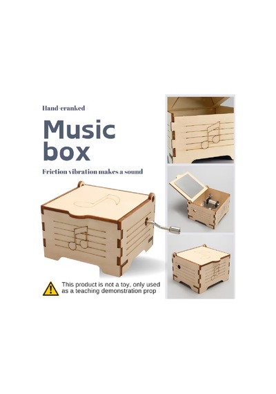 Dıy Ahşap Müzik Kutusu Model Kit Dıy Eğitim Seti Sürtünme Ve Titreşimle Ses Prensibi Pilsiz