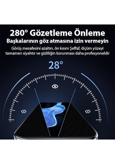 Ally Apple iPhone 15 Pro Uyumlu 3d Full Privacy Gizlilik Cam Ekran Koruyucu A