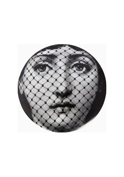 Fornasetti Tema E Variazioni N.78 Yuvarlak Porselen Mücevher Kutusu Saklama Kutusu Siyah-beyaz