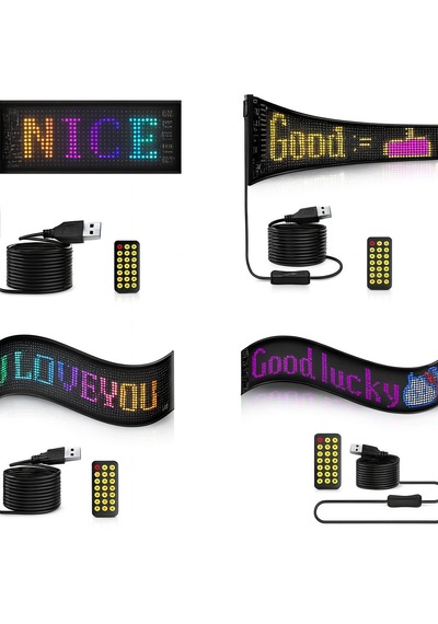 Rgb Led Dijital Ekran App Kontrollü Kumandalı Led Animasyon 37cm