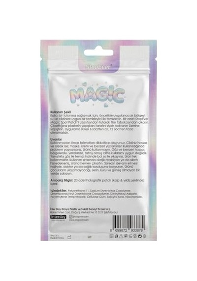 Magic Spot Patch Akne Patch Siyah Nokta Karşıtı Holografik Yıldız Kalp Cilt Bakım Maskesi 20 Adet