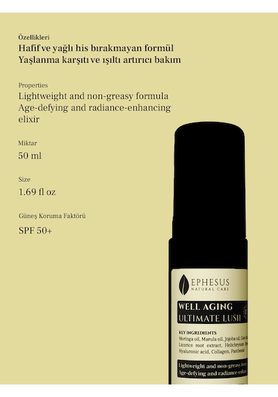 İnce Çizgileri Ve Kırışıklıkları Azaltıcı Well Aging Ultimate Lush Spf50+ Güneş Kremi 50ml