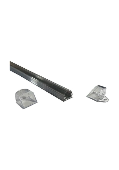 Lineer Alüminyum Boş Kasa Profil - Led Bar Boş Kasa Şeffaf Cam 1metre 2 Kanallı