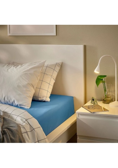 Ikea Dvala Çift Kişilik Çarşaf 160 X 200 Cm Koyu Lacivert - Lacivert