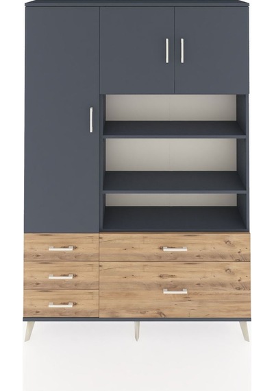 Arges Dolap 9 Raflı 5 Çekmeceli 3 Kapaklı 132x30x195 Antrasit-antrasit/çam Antrasıt/atlas Çam Arges Dolap 9 Raflı 5 Çekmeceli 3 Kapaklı 132x30x195 Antrasit-antrasit/çam Antrasıt/atlas Çam