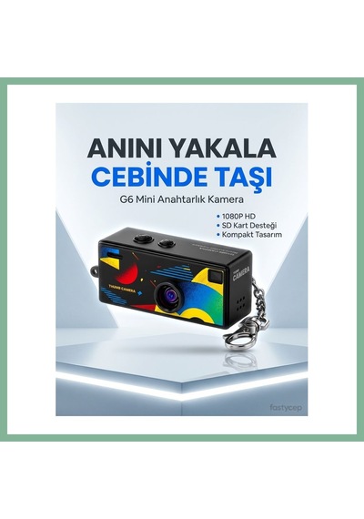 Bşkvirgo G6 Thumb Camera Mini Anahtarlık Kamera 1080p Hd Video Kayıtlı Retro Tasarım Taşınabilir Mini Dijital Kamera Bsk2026
