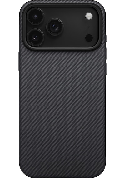 Apple Uyumlu iPhone 17 Pro Kılıf M-safe Şarjlı Aramid Fiber Pitaka Military-grade Classic Seri Kapak Siyah Siyah
