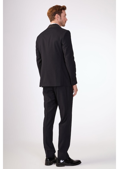 Dufy Lacivert Erkek Slim Fit Mono Yaka Smokin Takım - 79117 Lacivert