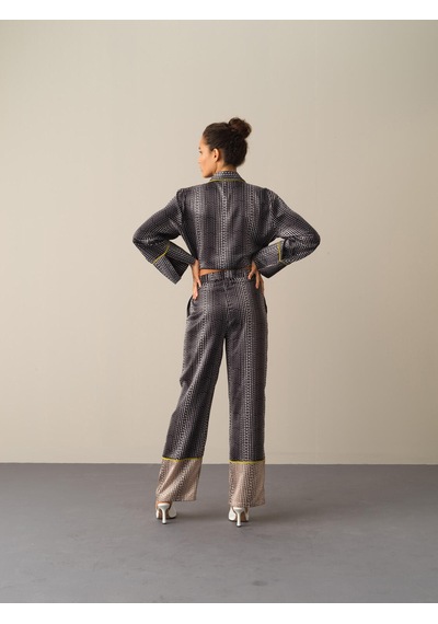 Xint Siyah Oversize Saten Pantolon 201138