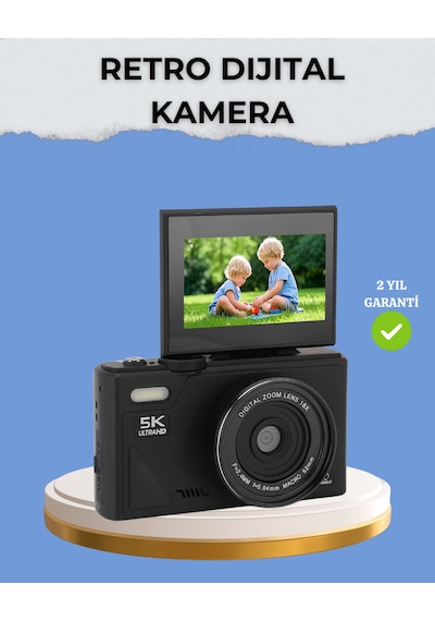 Taşınabilir Dijital Kamera 5k 75mp Stabilizasyonlu 18x Zoom Otofokus