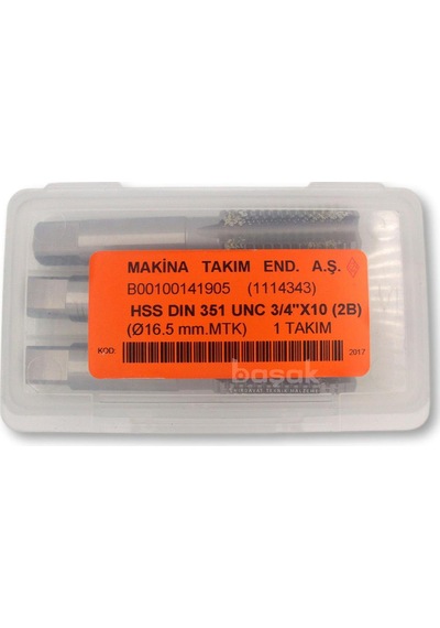 Mte Unc 3/4 X 10 Diş El Kılavuzu 3 Lü Hss Dın 351