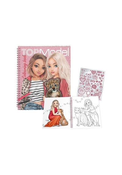 Topmodel Leoheart Spiral Boyama Kitabı 40 Sayfa Çıkartmalı Kız Çocuk Boyama Defteri Çok Renkli