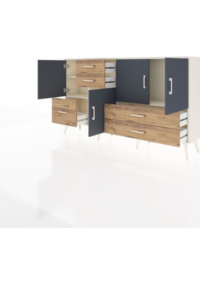 Arges Konsol 4 Raflı 5 Çekmeceli 4 Kapaklı 176x30x99 Aytaşı-antrasit/çam Antrasıt/atlas Çam - Aytası Arges Konsol 4 Raflı 5 Çekmeceli 4 Kapaklı 176x30x99 Aytaşı-antrasit/çam Antrasıt/atlas Çam - Aytası