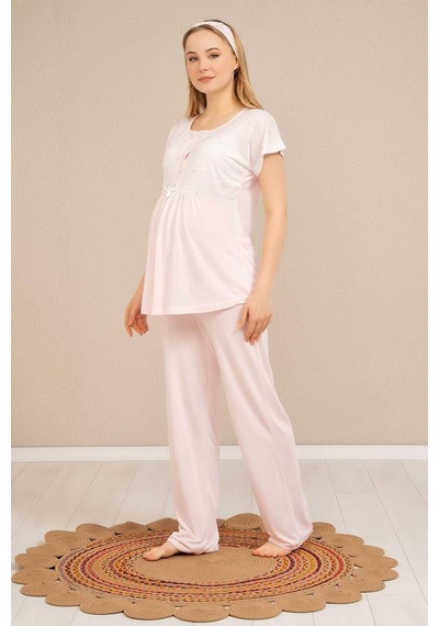 Baha 4519 Yarım Kol Lohusa Pijama Takım 001