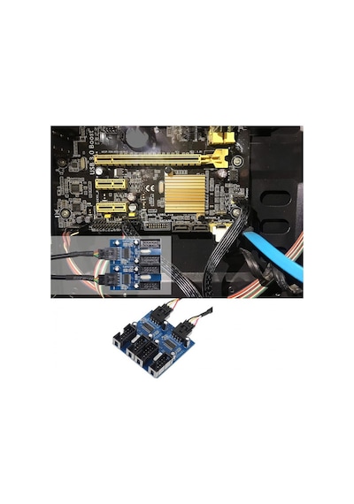9 Pin Usb 2.0 Çoklayıcı Anakart İçin 4 Port Usb 2.0 Çoklayıcı