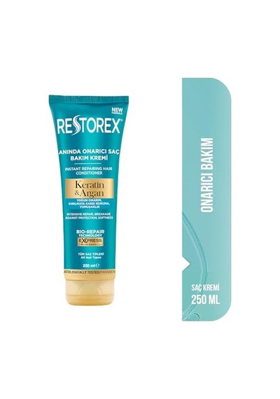 Keratin &amp Argan Onarıcı Saç Bakım Kremi 250 Ml - Yıpranmış Ve Hasar Görmüş Saçlar