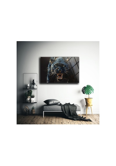 Panter Hayvanlar Vahşi Yaşam Asılmaya Cam Tablo Modern Sanat Tablosu Uv Baskılı Canlı Renkler Ev Ve İş Yeri Anlamlı Hediye Seçeneği