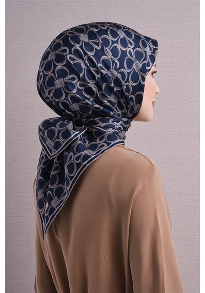 Armine İpek Eşarp 2027 Kış - 9638-03 Lacivert Twill