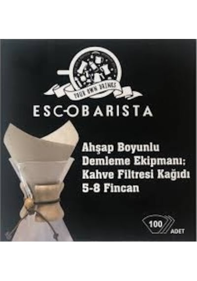 Escobarista Ahşap Boyunlu Cam Demleme Ekipmanı 6 Cups & Filtre