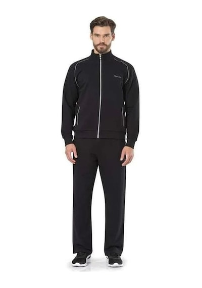 Pierre Cardin 7055 Erkek Uzun Kollu Dik Yaka Eşofman Takımı-siyah Siyah
