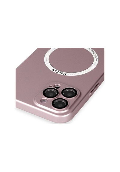Apple iPhone Uyumlu 12 Pro Kılıf Jack Magneticsafe Lens Silikon - Rose Gold Diğer