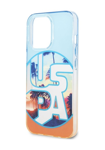 Apple Uyumlu iPhone 14 Pro Max Case U.s. Polo Assn. Color Leaf Printed Design Cover Turuncu