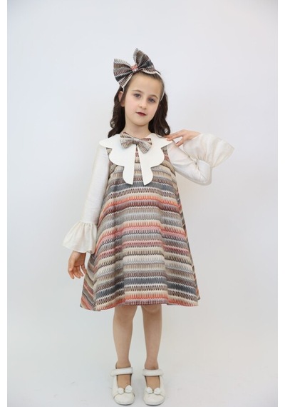 Xo Kids Kız Çocuk Elbise 2-7 Yaş 2929 Ekru