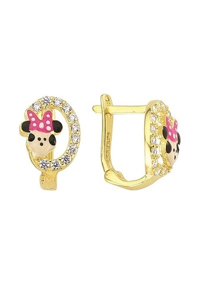 Goldkupe 14 Ayar Taşlı Minnie Mouse Altın Çocuk Küpe 1,62 Gr-1150
