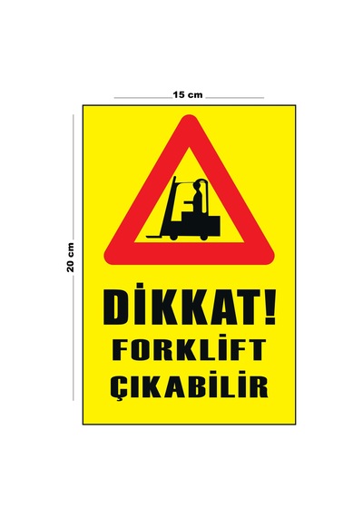 Lucena Metal Dikkat Forklift Çıkabilir 15 Cm X 20 Cm Uyarı Levhası Yönlendirme Tabelası