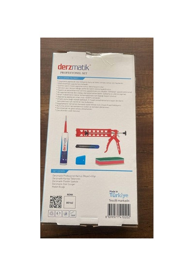 Adnoss Profesyonel Set 450gr Derz Silikon Tabancası, Maket Bıçağı, Sünger, Beyaz